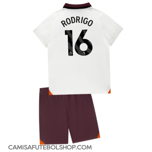 Camisa de time de futebol Manchester City Rodri Hernandez #16 Replicas 2º Equipamento Infantil 2023-24 Manga Curta (+ Calças curtas)